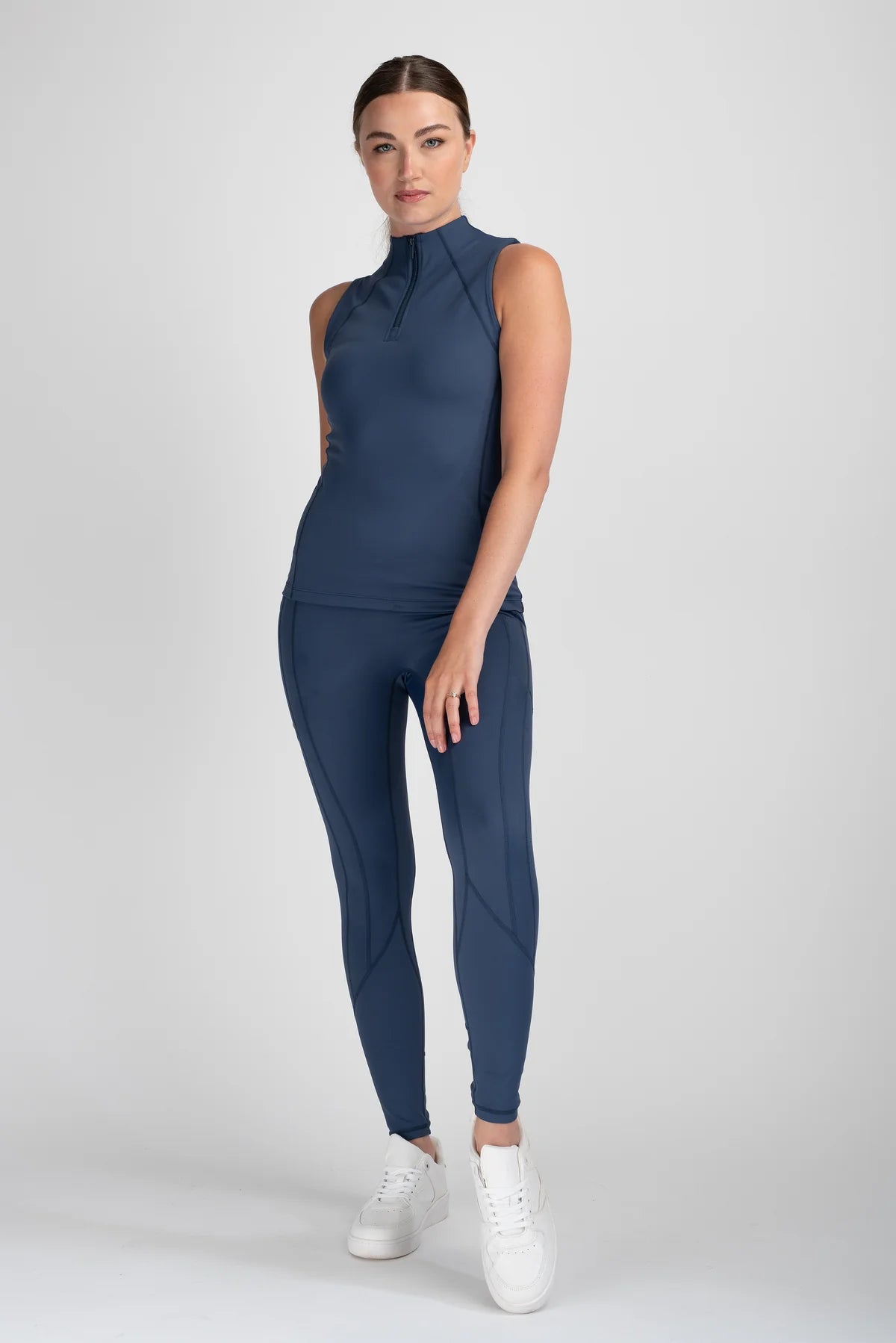 Mochara Sleeveless Baselayer in Indigo Recycled Fabric